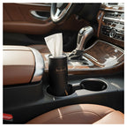 Fedvel Premium Tissues Combo I (4pcs) in car cup holder, luxury tissues Qatar for convenient travel.