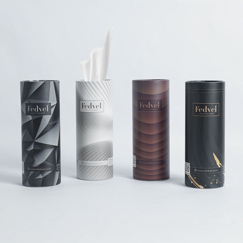 Fedvel Premium Tissues Combo I (4pcs) stylish packaging for luxury tissues in Qatar.